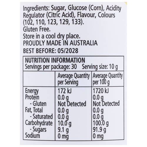 Ingredients 1, Rock Candy Assorted Fruit 300g
