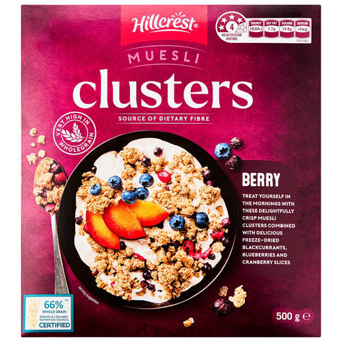 Front shot 2, Muesli Cluster Berry 500g