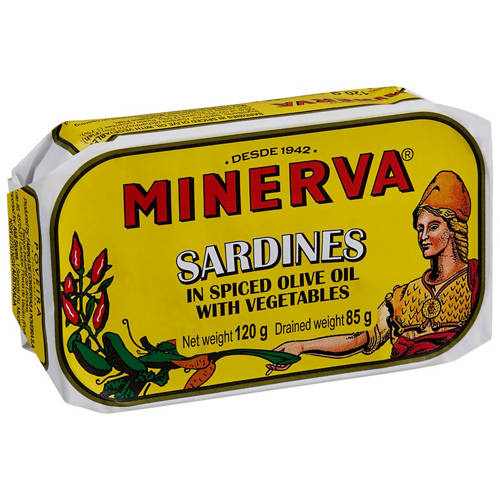 Front shot 1, Spiced Olive Oil with Pickles Sardines 120g