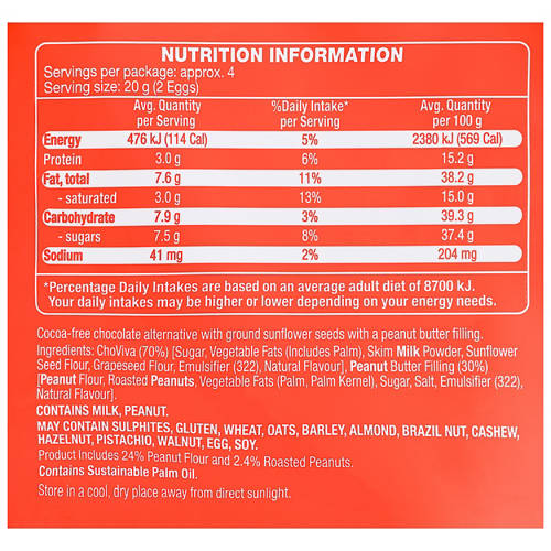 Nutrients 1, Peanut Butter Choviva Mini Eggs 90g