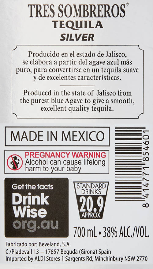 Nutrients 1, Tequila Silver 700mL