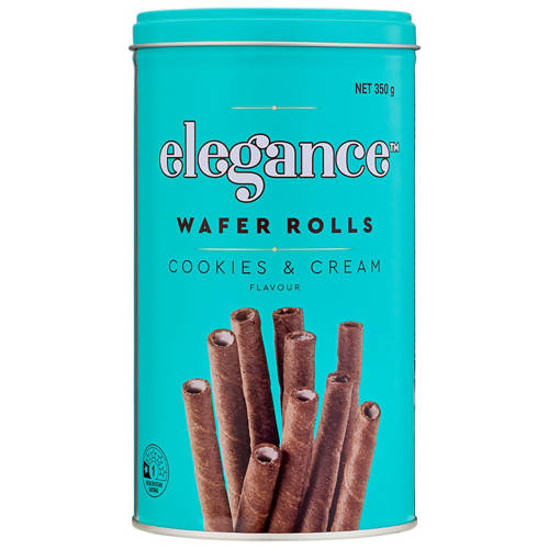 Front shot 2, Wafer Rolls Cookies & Cream 350g
