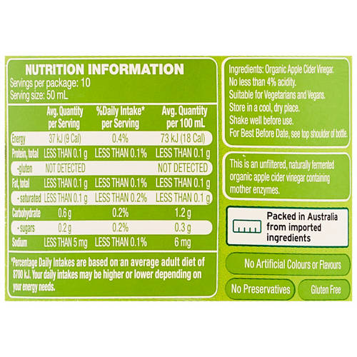 Nutrients 1, Organic Apple Cider Vinegar 500ml
