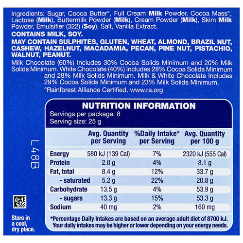 Nutrients 1, Milk & White Chocolate Block 200g