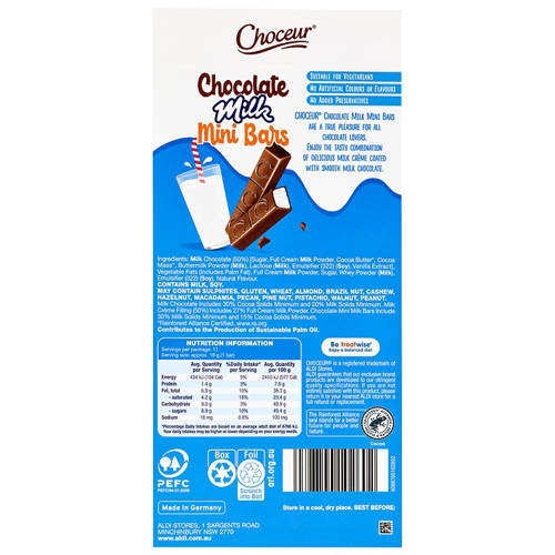 Front shot 2, Chocolate Milk Mini Bars 11 Pack 200g