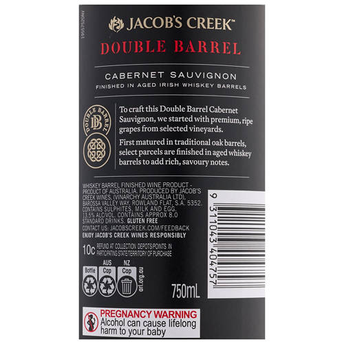 Ingredients 1, Double Barrel Cabernet Sauvignon