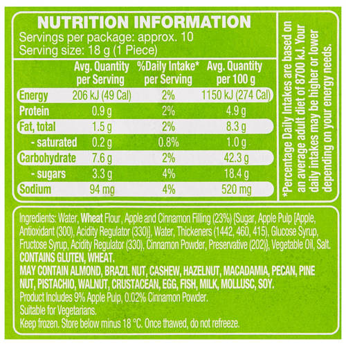 Nutrients 1, Apple Filled Mini Churros 180g