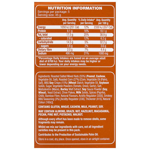 Nutrients 1, On The Go Smokey BBQ Mix 5 pack 225g