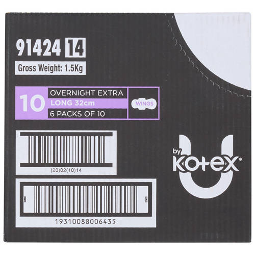 Front shot 2, Regular Overnight Extra Pads 60 Pack