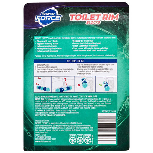 Front shot 2, Toilet Rim Blocks Eucalyptus 2 x 50g