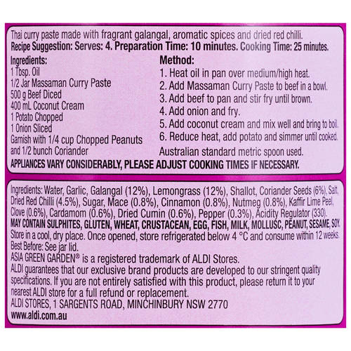Ingredients 1, Thai Massaman Curry Paste 195g