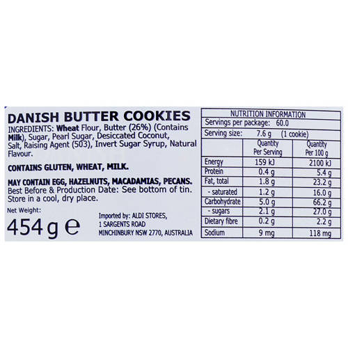 Nutrients 1, Danish Butter Cookies 454g