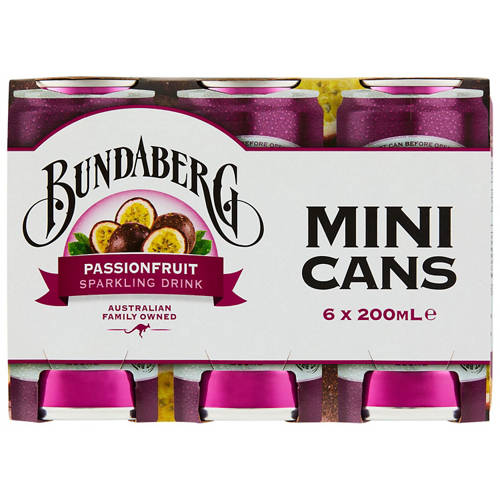 Front shot 2, Passionfruit Mini Cans 6 Pack 200ml
