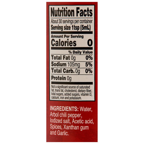 Nutrients 1, Authentic Chile De Arbol Hot Sauce 147ml