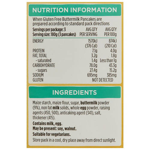 Nutrients 1, Gluten Free Buttermilk Pancake Shake 300g