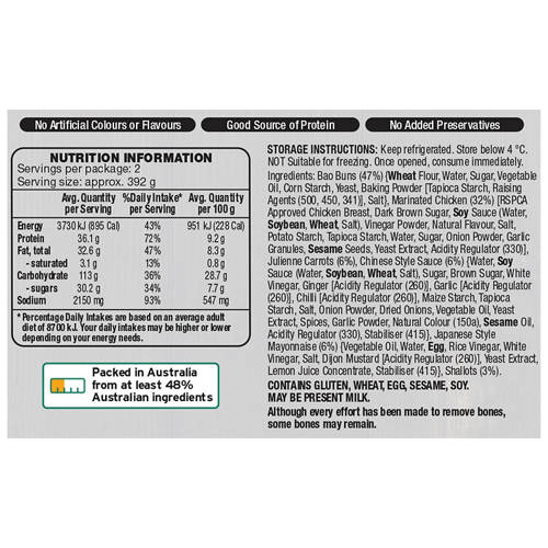 Nutrients 1, Chicken Bao Buns Meal Kit 785g