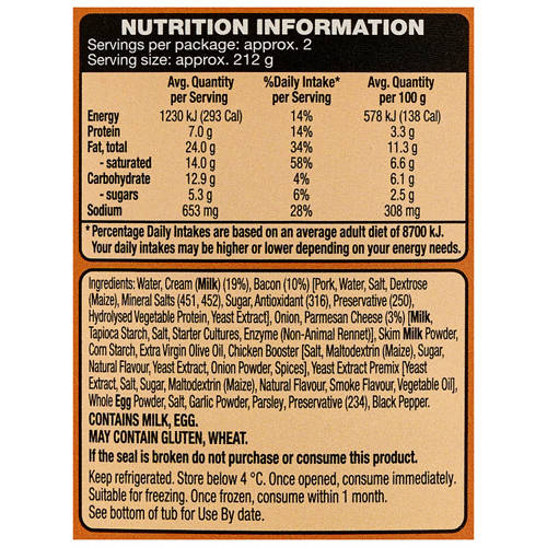 Nutrients 1, Creamy Carbonara Pasta Sauce 425g