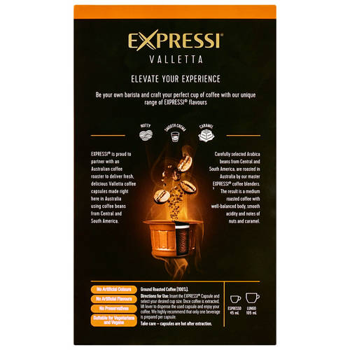 Front shot 3, Valletta Coffee Capsules 16 Pack 124g