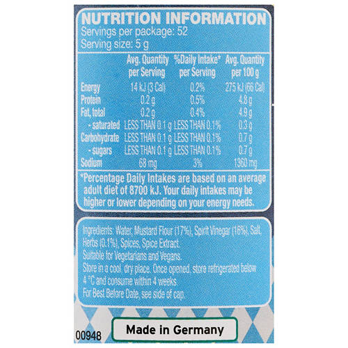 Nutrients 1, German Style Mild Mustard with Herbs 260g
