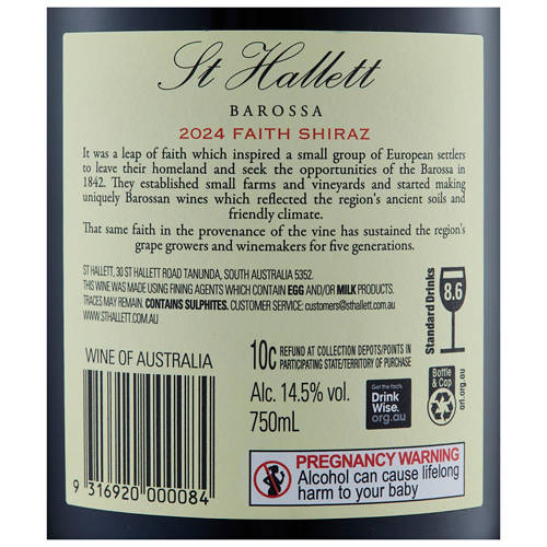 Nutrients 1, Faith Barossa Shiraz 2024 750ml