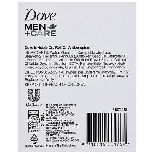 Front shot 3, Men's and Women's Advanced Care 72hr Roll On Deodorant 50ml x 2 Pack