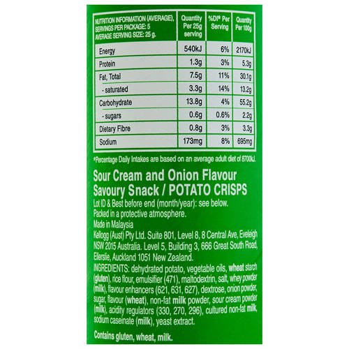 Nutrients 1, Sour Cream & Onion 134g