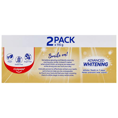 Front shot 3, Advanced Whitening Tartar Control Toothpaste 2 Pack 115g