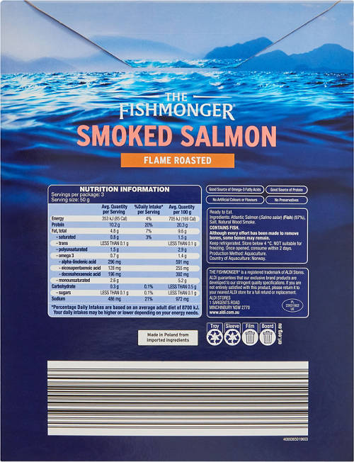 Front shot 2, Flame Roast Smoked Salmon 150g