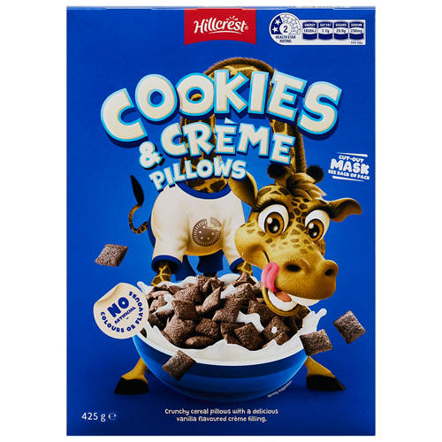 Front shot 2, Cookies and Creme Flavoured Pillow Cereal 425g