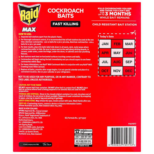 Front shot 3, Cockroach Baits 12 Pack