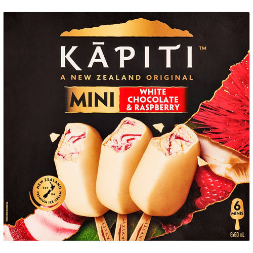 Front shot 2, White Chocolate & Raspberry Ice Cream 6 Pack 360ml