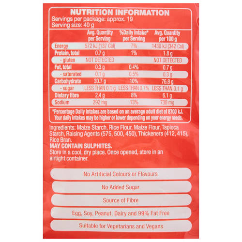 Nutrients 1, Gluten Free Self Raising Flour 750g