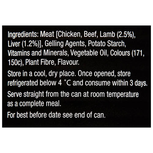 Ingredients 1, Meaty Loaf with Lamb and Liver Flavour Dog Food 400g