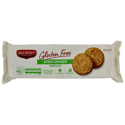 Front shot 2, Gluten Free Stem Ginger Biscuits 160g
