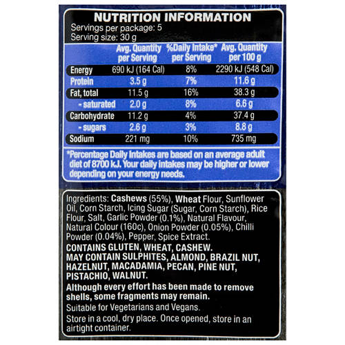 Nutrients 1, New Orleans Style Puffed Cashews 150g