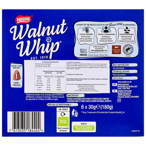 Front shot 3, Walnut Whip 6 Pack 180g