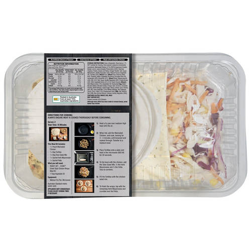 Front shot 2, Greek Style Chicken Tortilla Wrap Meal Kit 708g