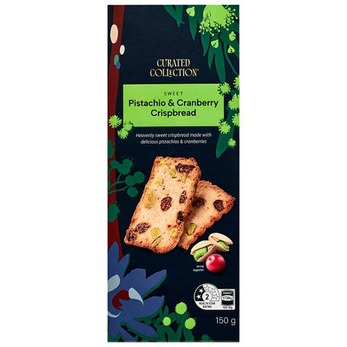 Front shot 2, Sweet Pistachio and Cranberry Crispbread 150g