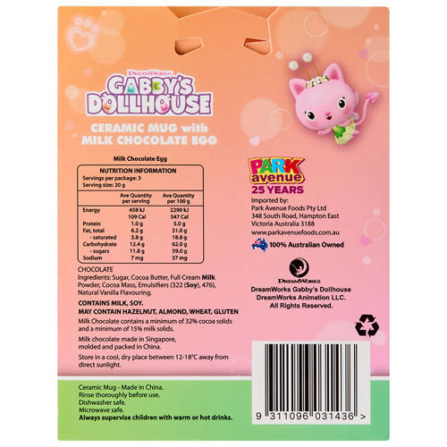 Front shot 3, Gabby's Dollhouse Kids Mug and Egg Gift Set 60g