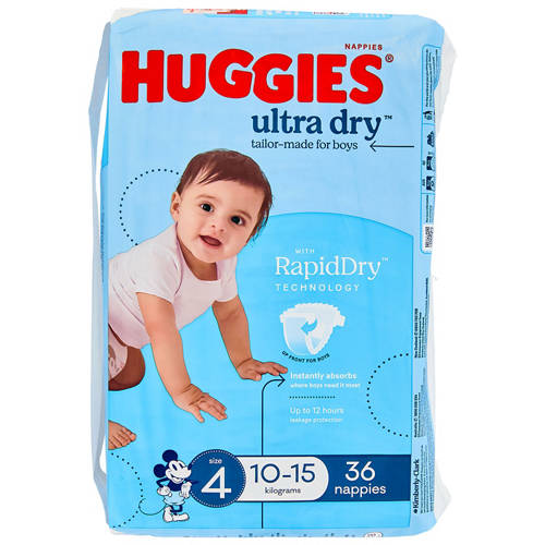 Front shot 2, Boys Size 4 Toddler Nappies 36 Pack