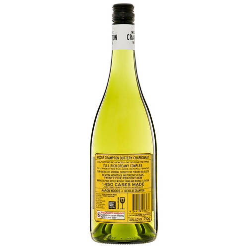 Front shot 2, Woods Crampton Buttery Chardonnay
