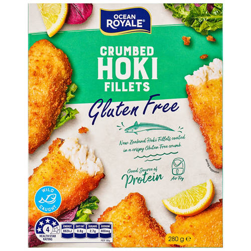 Front shot 3, Gluten Free Crumbed Hoki Fillets 280g
