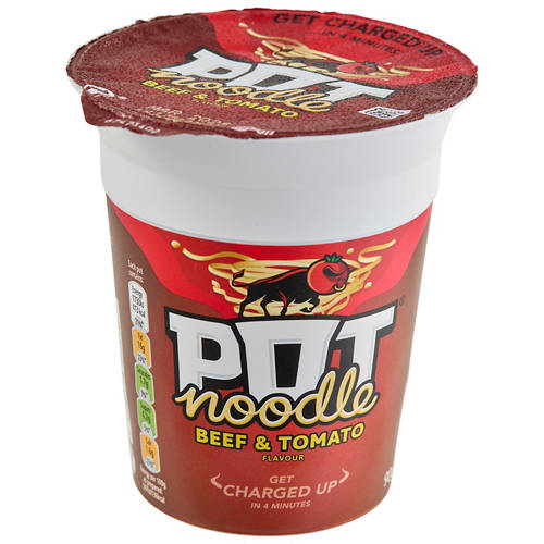 Beef & Tomato Pot Noodle 90g Product Image Front shot 01