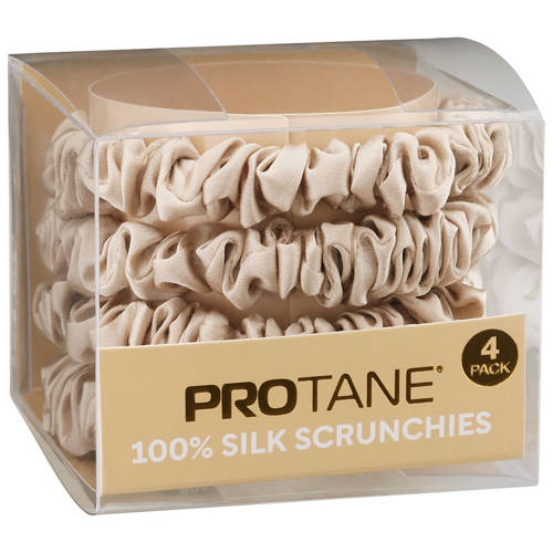 Front shot 2, Assorted 100% Silk Scrunchies 4 Pack