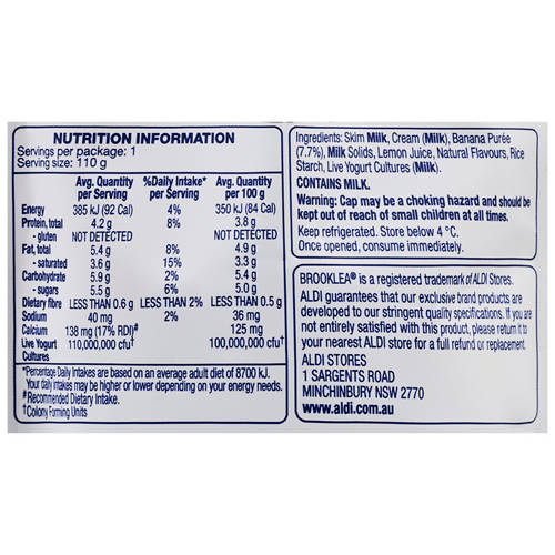 Nutrients 1, No Added Sugar Banana Yogurt Pouch 110g