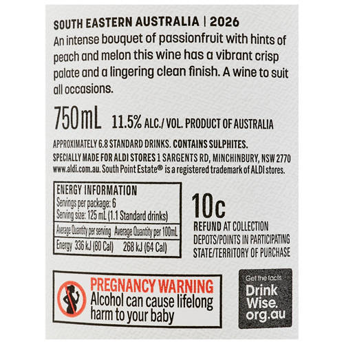 Ingredients 1, Sauvignon Blanc 750ml