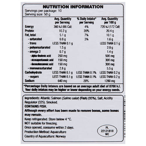 Nutrients 1, Smoked Salmon 500g