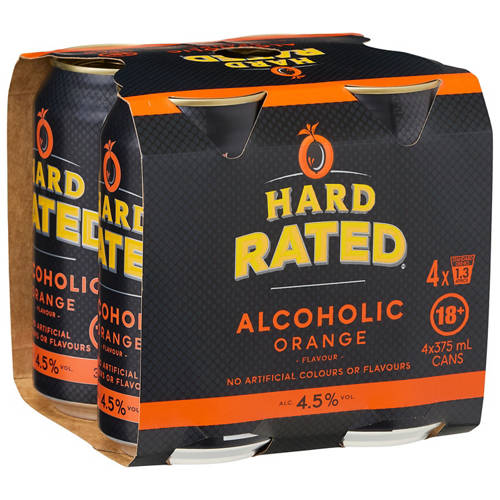 Front shot 1, Orange Cans 4 Pack 375ml