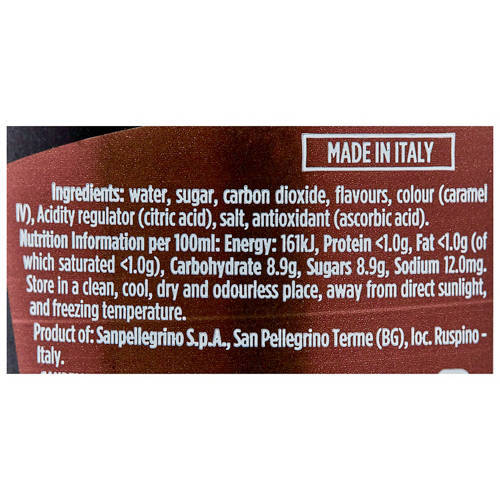 Ingredients 1, Chinotto 4 x 200ml