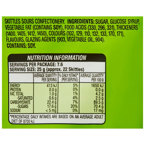 Nutrients 1, Fruit Skittles 200g
